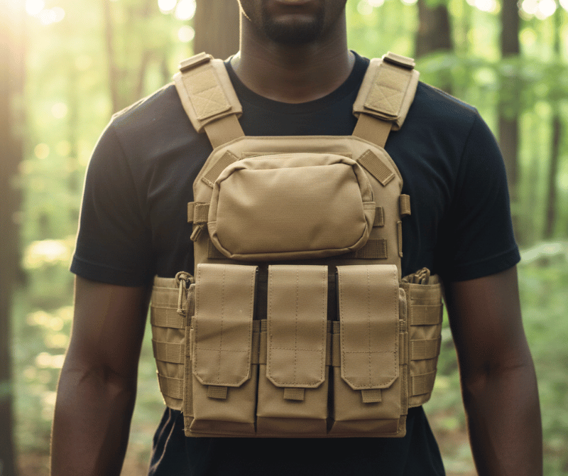 Bulletproof Vest (1371-JY78) - Color | Khaki | Black